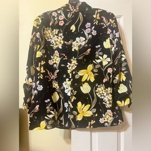Vintage Susan Graver Floral Blazer Sz 12 P2P 23